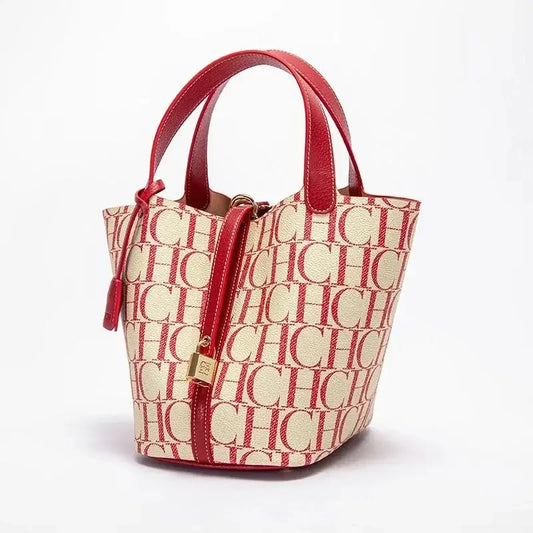 CH Large Capacity Commuter Travel Crossbody Bag Luxury Brand Women's Shoulder Bag PVC Jacquard Texture Fashion Women's Tote Bag