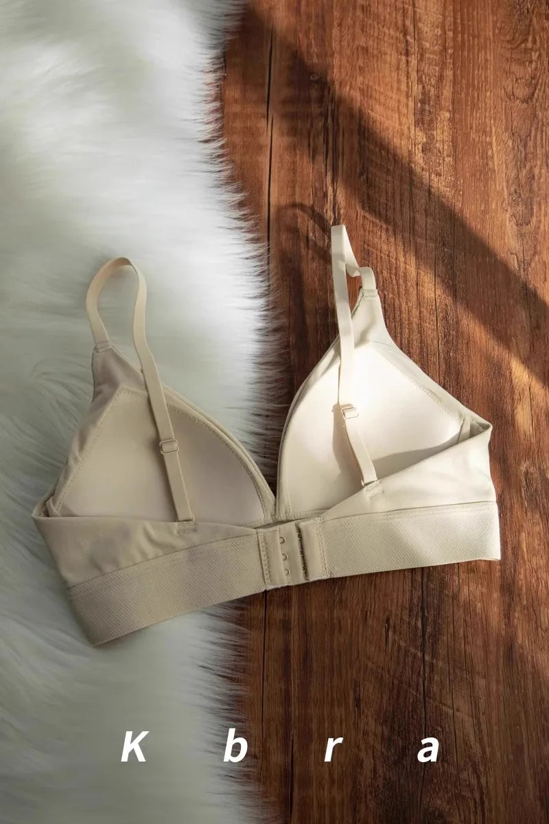 MOYISU Wholesale French Lady Triangle Cup Lingerie for Women No Underwire Comfort Anti-sag Small Bra Cover No Trace Summer Thin