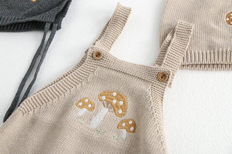 MILANCEL 0-3 Y 2024 Autumn Baby Sweater Infant Girls Mushroom Embroidery Cardigan Toddler Boys Knitted Coat Optional Bodysuit