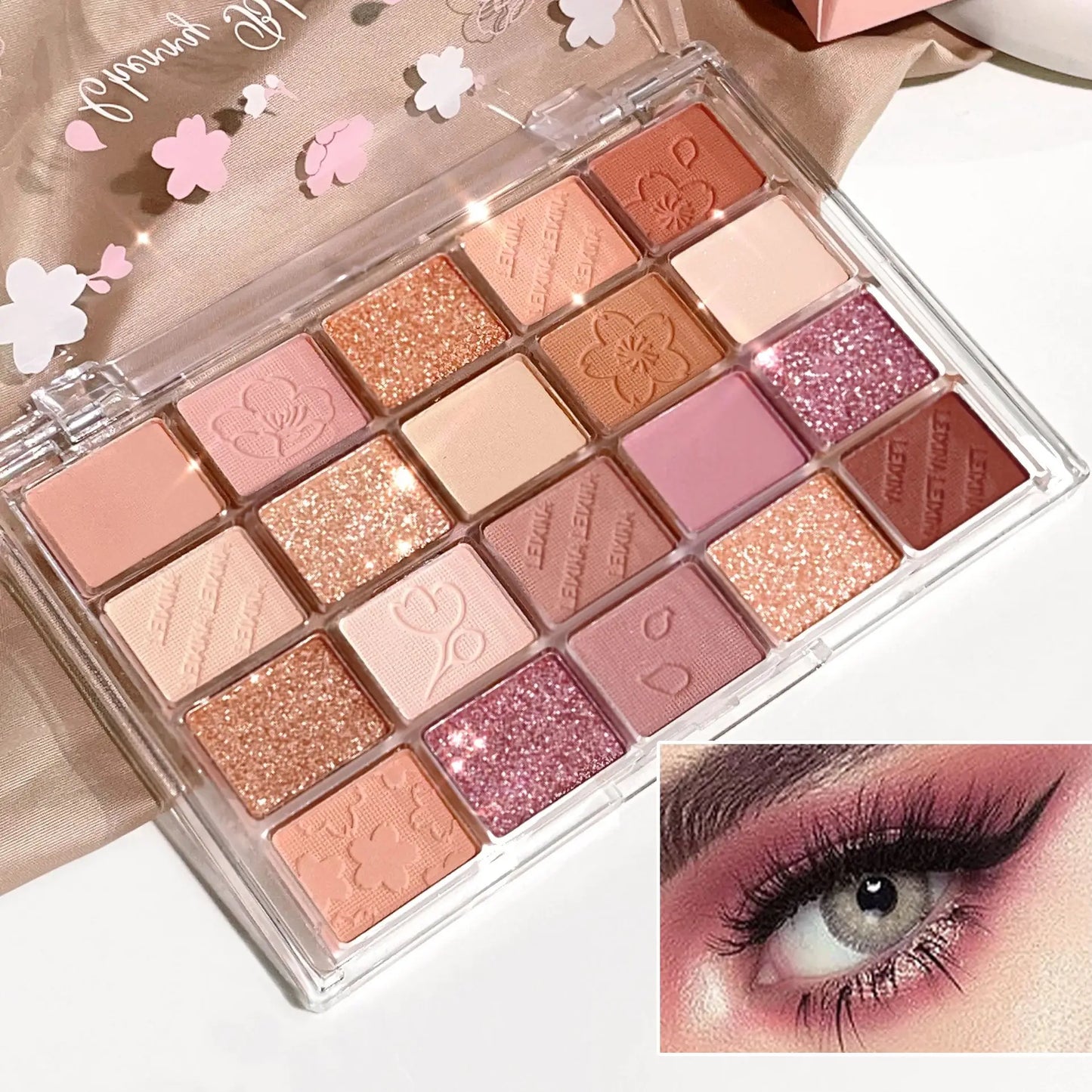 20 color eyeshadow tray, matte shimmer high pigment makeup, multi-color brown tone long-lasting daily wear eyeshadow, suitable f
