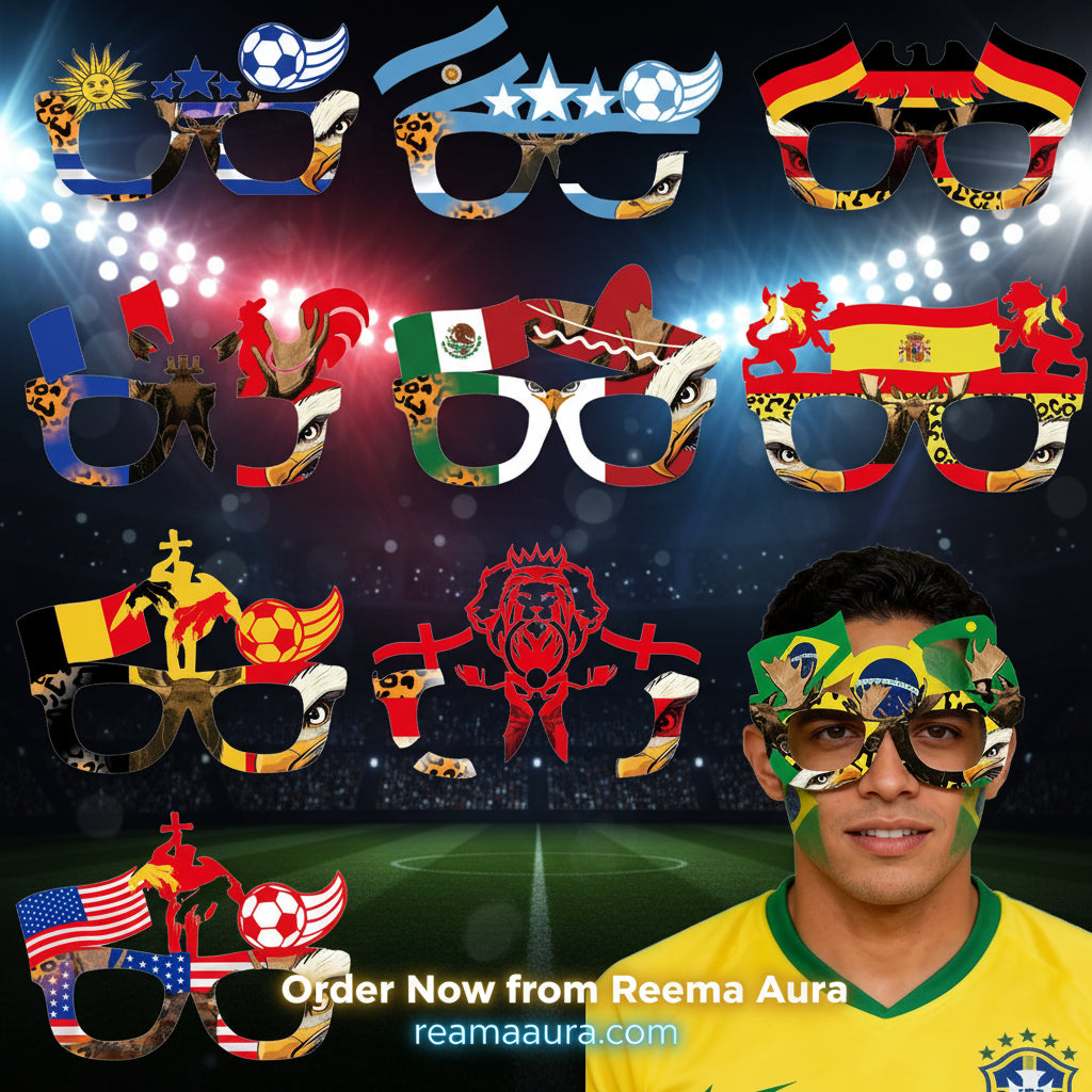 2026 World Football Competition Flag Glasses - نظارات مشجعي كرة القدم 2026 بتصميم أعلام الدول