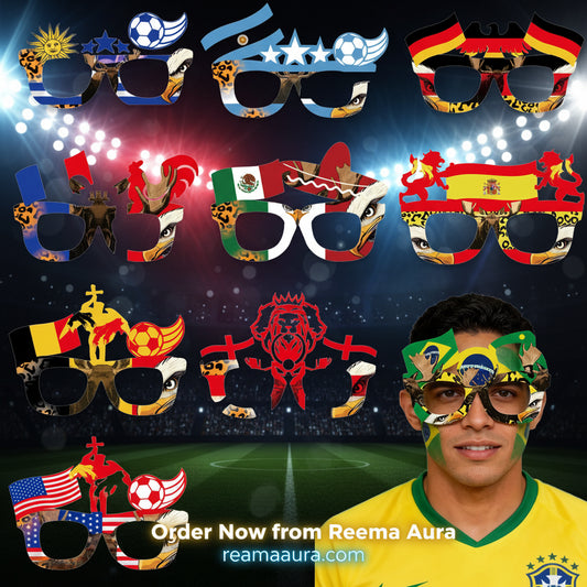 2026 World Football Competition Flag Glasses - نظارات مشجعي كرة القدم 2026 بتصميم أعلام الدول