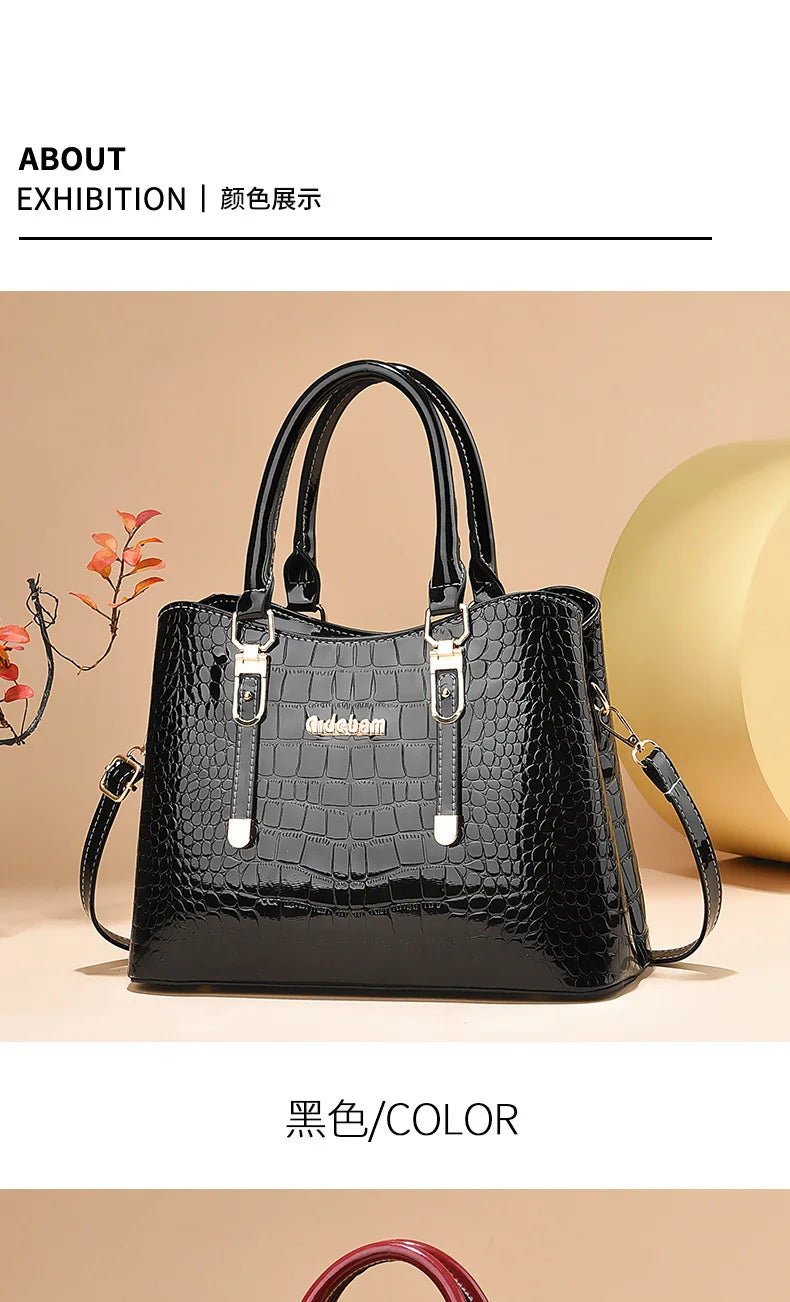 Luxury Bright Leather Handbags Designer Crossbody Bags for Women New Large Capacity Exquisite Ladies Shoulder Messenger Bag