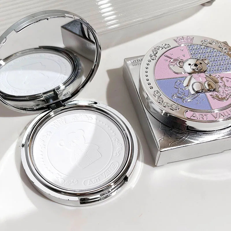 Art Value Bear Knight Soft Focus Pressed Powder Matte Natural Makeup Setting Makeup Brightening Makeup Loose Powder