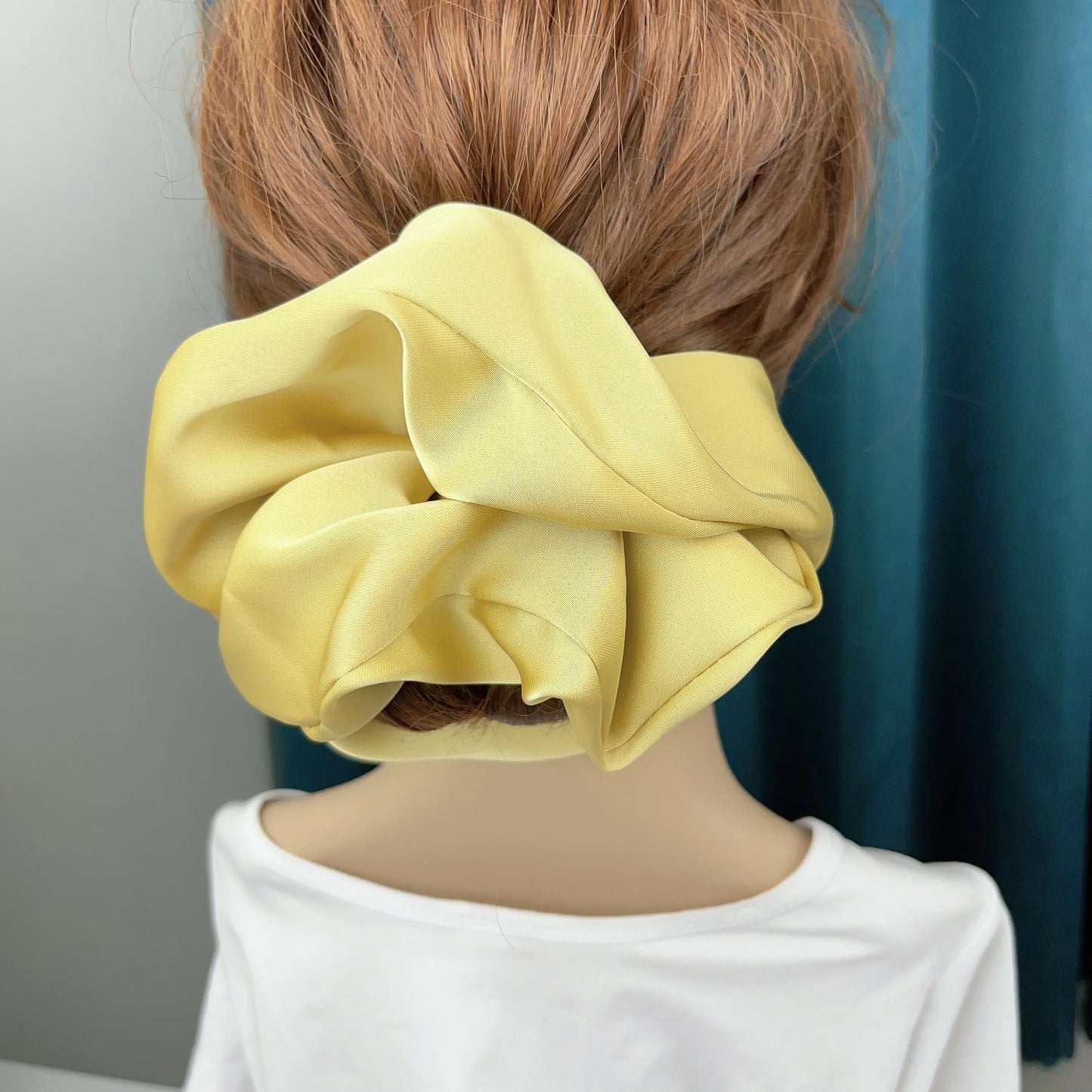 Oversize Satin Scrunchies Elastic Hair Ties Women Girls Big Silk Hair Bands Ponytail Holder Hair Rubber Bands Hair Accessories