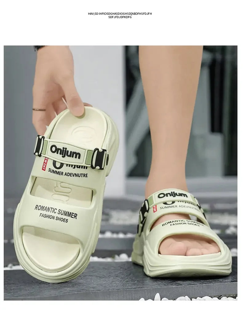 Men Summer Comfortable Beach Sandals Male Outdoor Flip Flops Thick Soft Clogs Casual Man Water Garden Shoes Women Beach Slippers