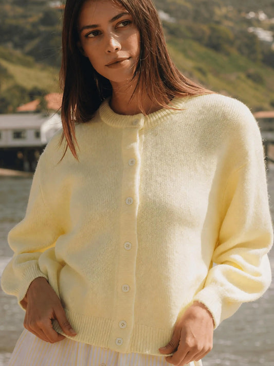 Women's Elegant Solid Cardigan Casual Long Sleeve Loose Sweater Soft Warm Knitted Coat 2026 Autumn Winter New Knitwear
