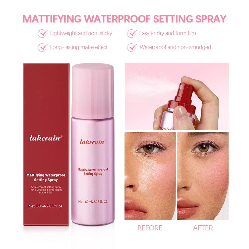 Long-Lasting Setting Spray Glossy Matte Base Makeup Oil Control Waterproof Moisturizing Make-up Fixer Spray for All Skin Style