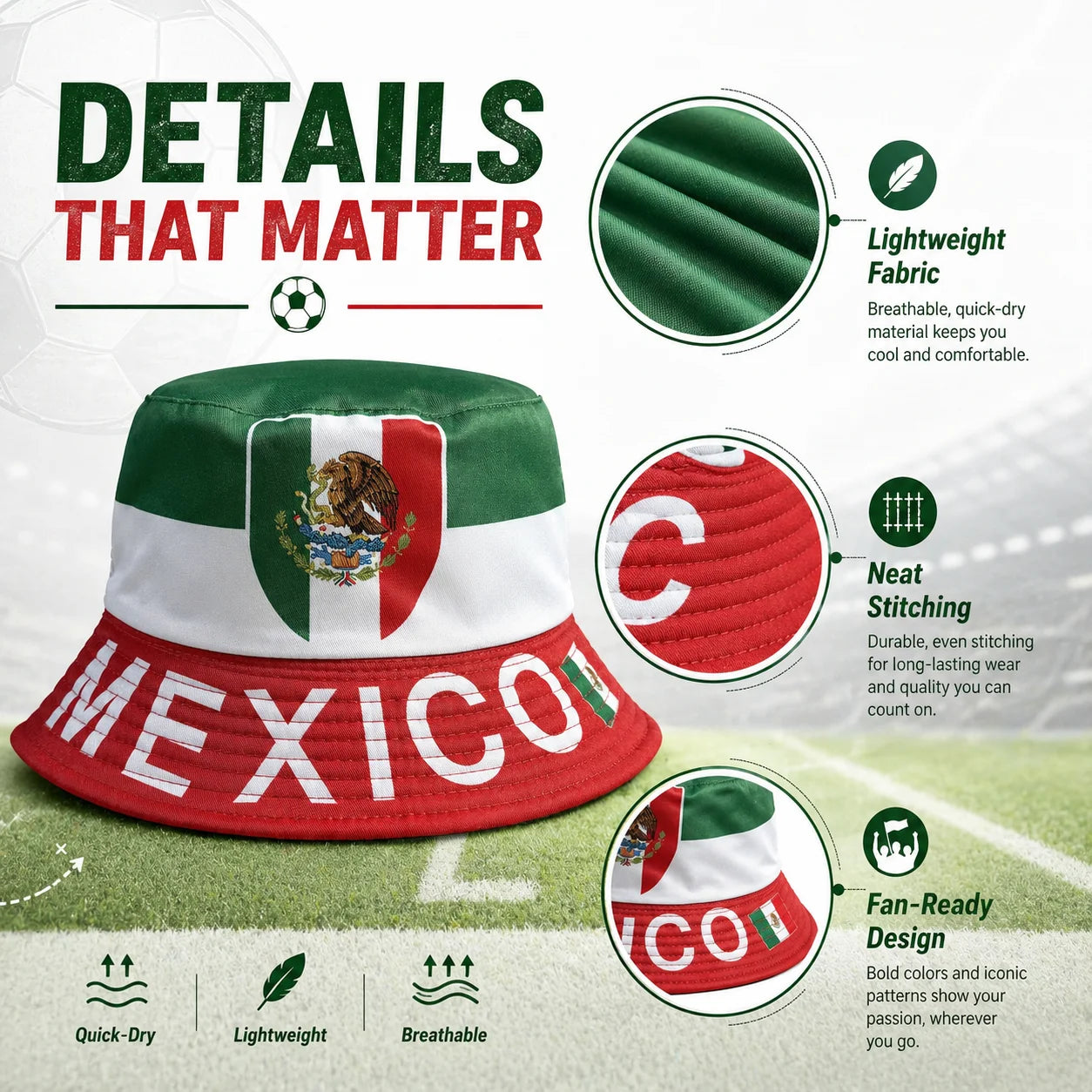 Reversible National Flag Print Bucket Hat - قبعة باكيت قابلة للعكس بتصميم أعلام الدول