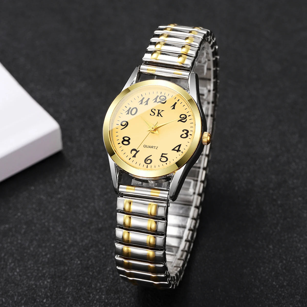 Elegant Small Dial Women Watches Fashion Elastic Strap Quartz Watch Reloj Mujer（Without Box）