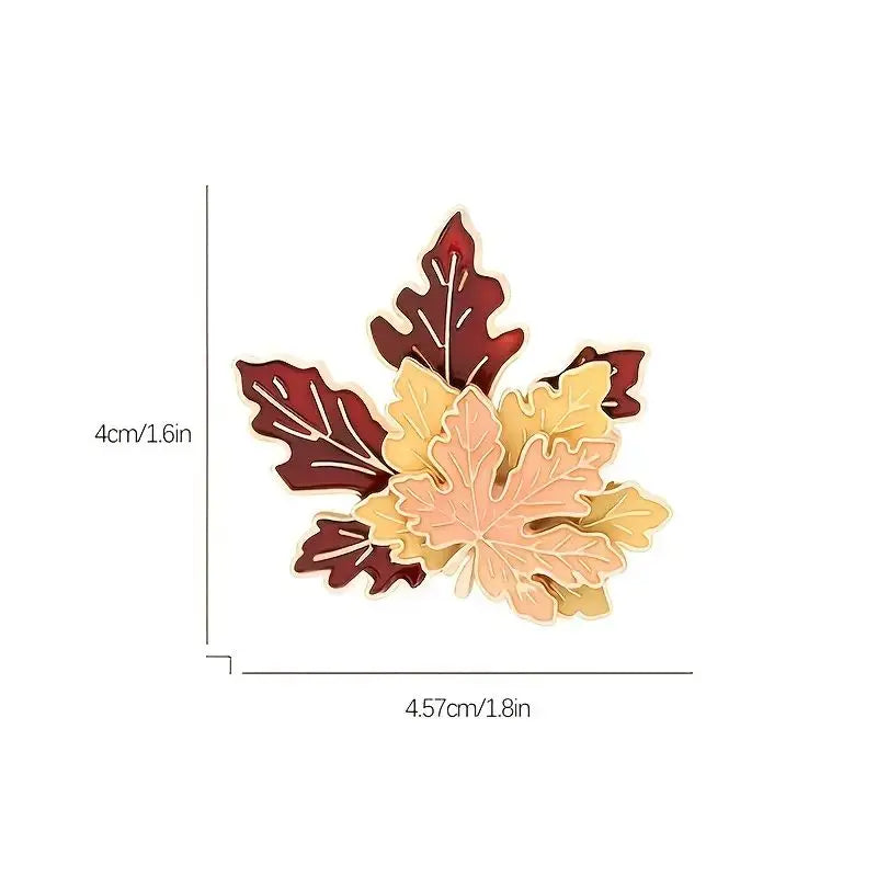 Trendy Red Maple Leaf Metal Brooches For Women Men Crystal Plant Brooch Party Birthday Winter Jewelry