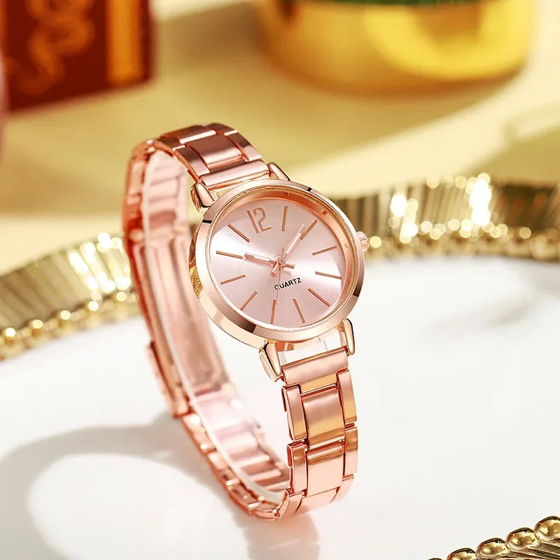 Watch Luxury Women Simple Dial Hollow Strap Fashion Gold Bracelet Quartz Wristwatch Student Ladies Watches Reloj Mujer