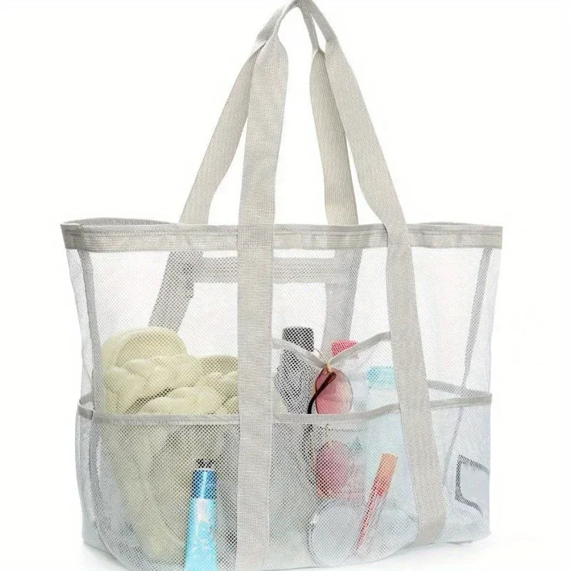 Large Mesh Beach Bag Oversized Waterproof Swim Bag with Separate Wet Pocket Multi Purpose Travel Tote for  Beach Tote