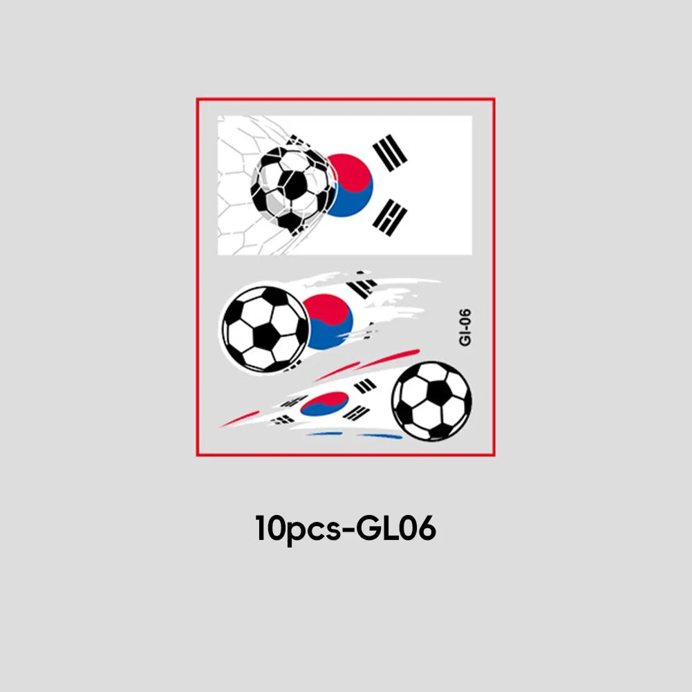 Soccer Fan National Flag Face Tattoo Stickers - ملصقات وشم مؤقتة بأعلام الدول لمشجعي كرة القدم