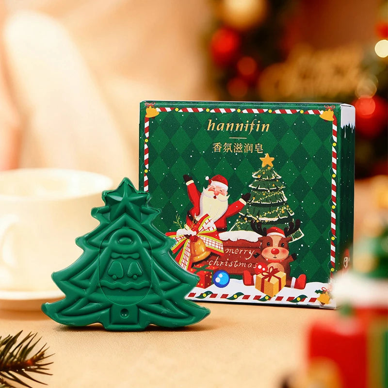 Christmas Tree Shaped Handmade Essential Oil Soap 30g Natural Avocado Extract Facial And Body Cleansing Bath Soap Christmas Gift