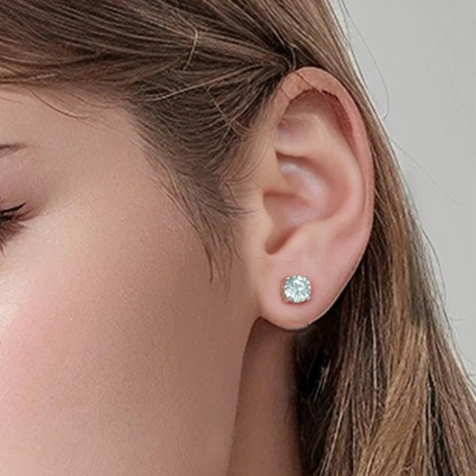 ZAKOL Crystal CZ Strong Magnetic Ear Stud Clip Earrings for Men Women Punk Round Zircon Magnet Earrings Non Piercing Jewelry