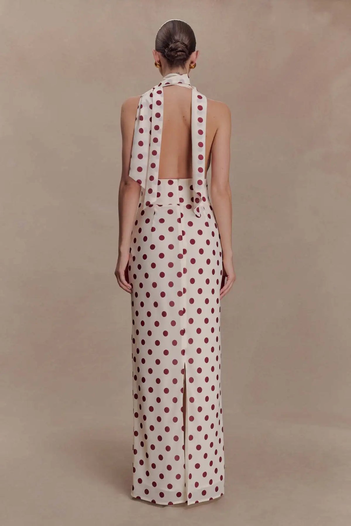 Women Sexy Polka Dot Halter Maxi Dress Elegant V Neck Backless Sleeveless High Waist Dresses 2026 Female Summer Party Dress