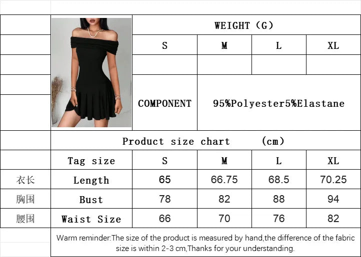 BKLD Women's Clothing 2026 Sexy Off The Shoulder Dress Summer New Arrival Slash Neck High-Waisted Short Dresses Party Clubwear
