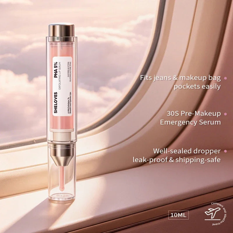 PHA 5% Exfoliating Lip Serum 10ml Nourishing And Plumping Lip Serum Relieves Dry Lips Gentle Non Irritating Repair Lips Essence