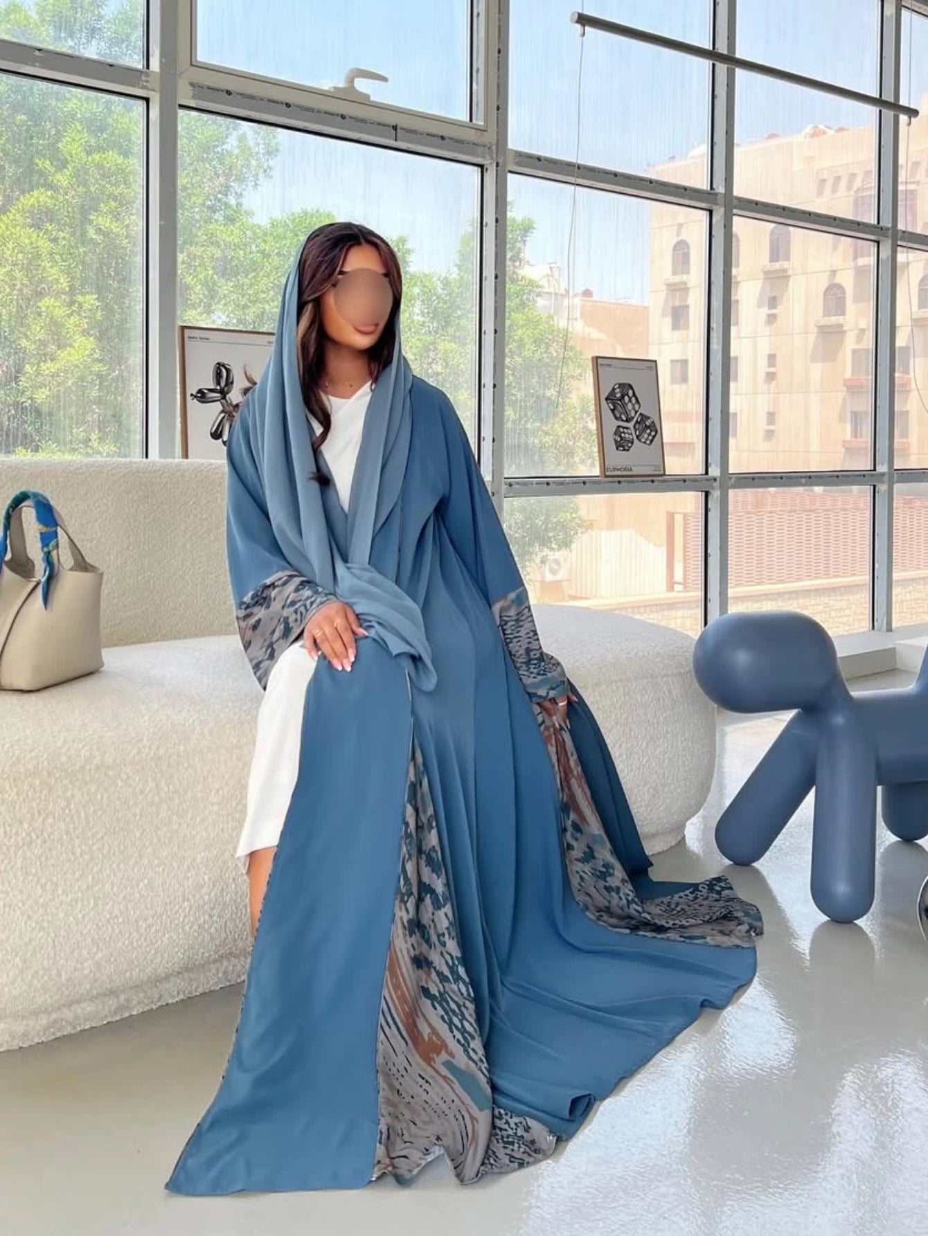 New arrival elegant women abaya set including a kaftan-style abaya for spring season, Ramadan, Eid celebrations