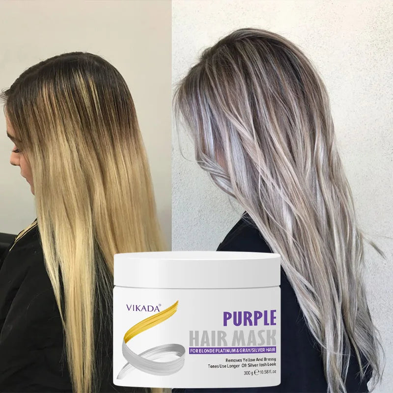 Gray Color Fixing Hair Mask Shampoo Cover Gray Hair Fade Yellow After Bleach Hair Shampoo Non-irritating Purple Shampoo Blonde