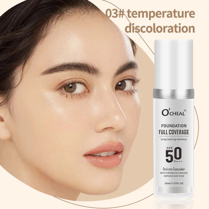 Color Changing Liquid Foundation Concealer Face Base Primer Cosmetics Long-Lasting,Moisturizing BB Cream Base Make-up for women