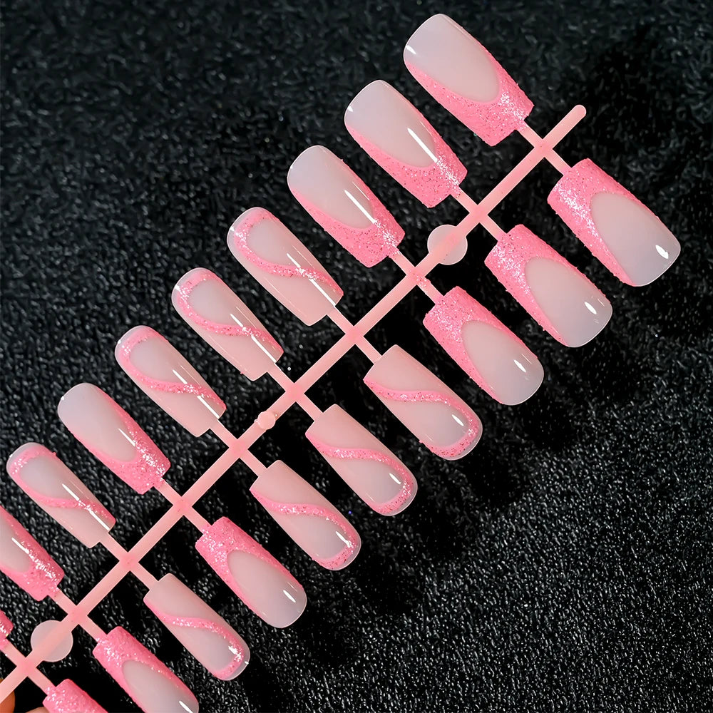 120Pcs Acrylic French False Nails – Full Cover Press On Nail Tips أظافر أكريليك فرنسية لاصقة بتغطية كاملة – 120 قطعة