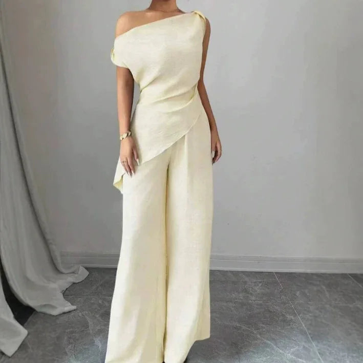 Elegant Wide Leg Pants Two-Piece Set