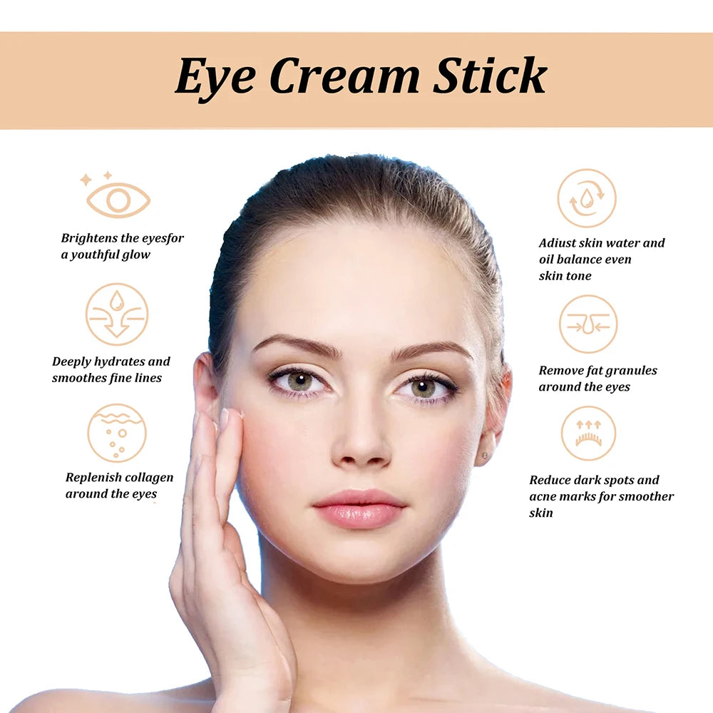 Snail Peptide Eye Cream Stick Reduce Dark Circles Eye Bags Firming Eye Brightener Anti Aging Nourishing Moisturize Eye Cream