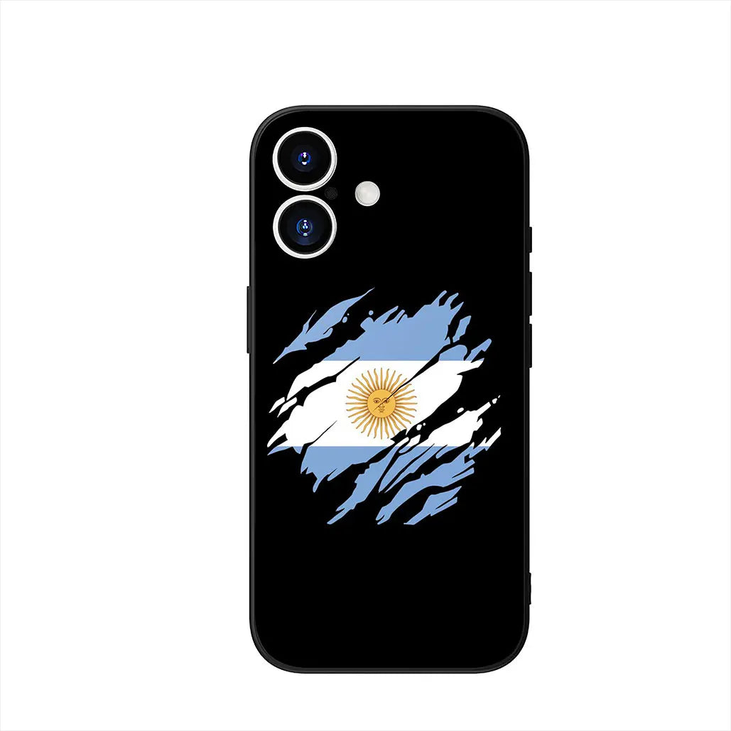Argentina Flag Football iPhone Case - غطاء آيفون بتصميم علم الأرجنتين لكرة القدم