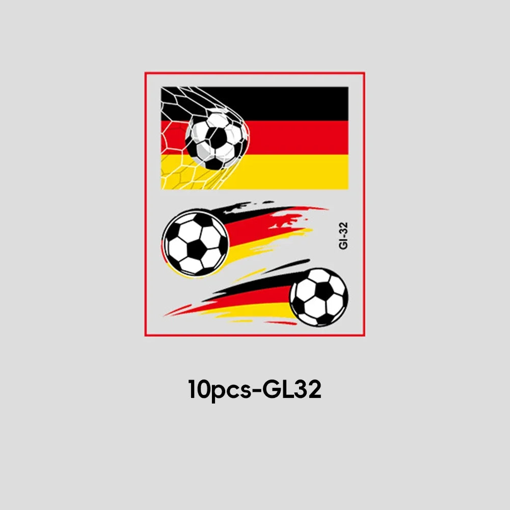 Soccer Fan National Flag Face Tattoo Stickers - ملصقات وشم مؤقتة بأعلام الدول لمشجعي كرة القدم