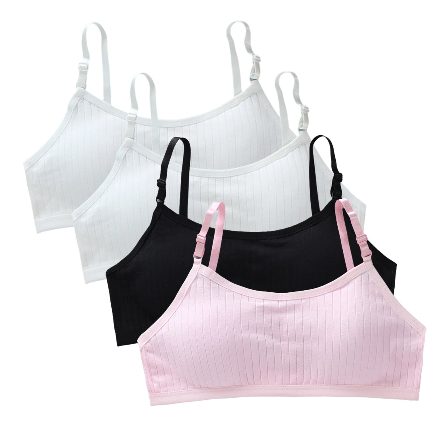 4pcs/Lot Teenage Girls Training Bras Seamless Middle High School Students Vest Bra Kids Children Back Buckle Bra Teens Underwear