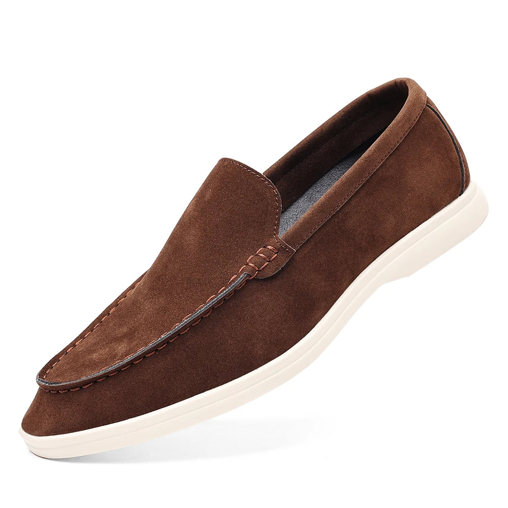 Men’s Leather Loafers 3205 – Square Toe Slip-On Casual Shoes