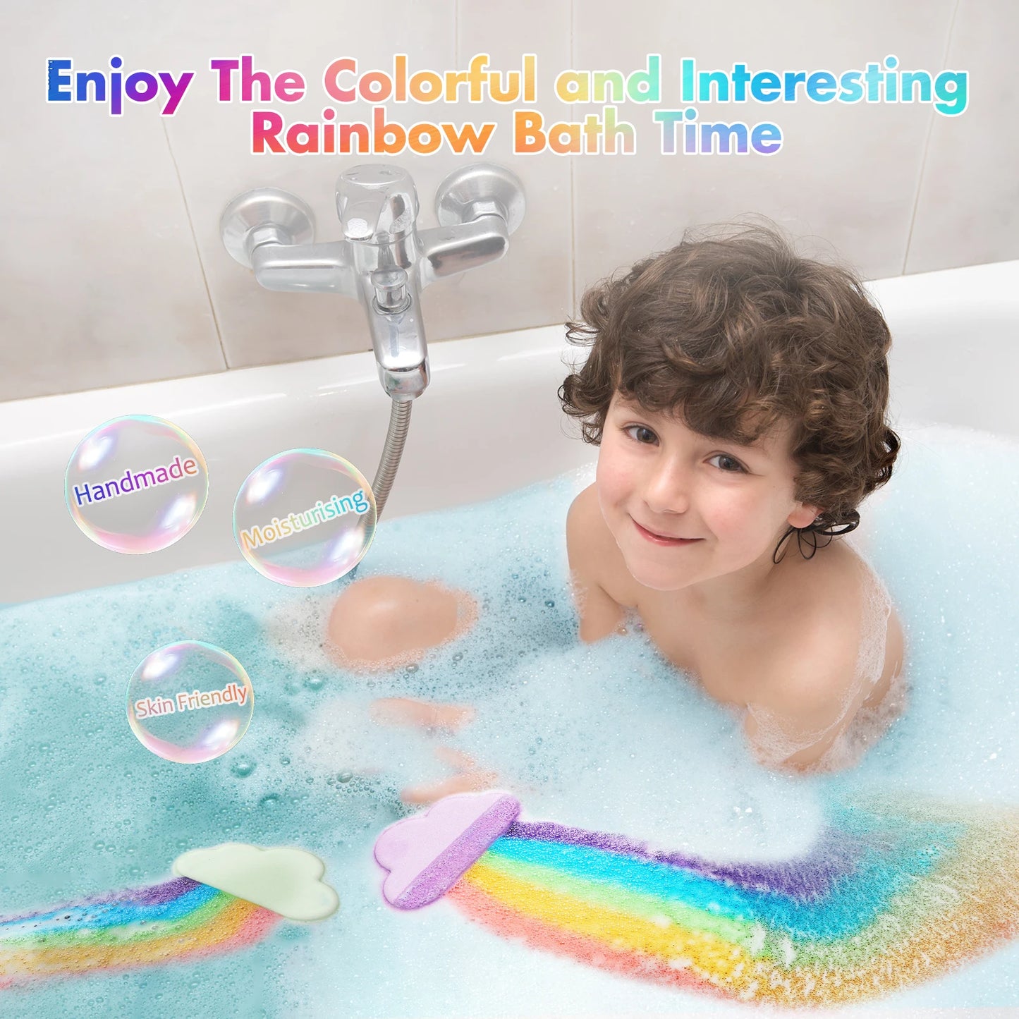 Rainbow Bath Bombs Gift Set for Kids