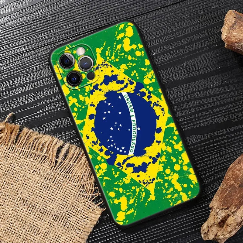 Brazil Flag Football iPhone Case