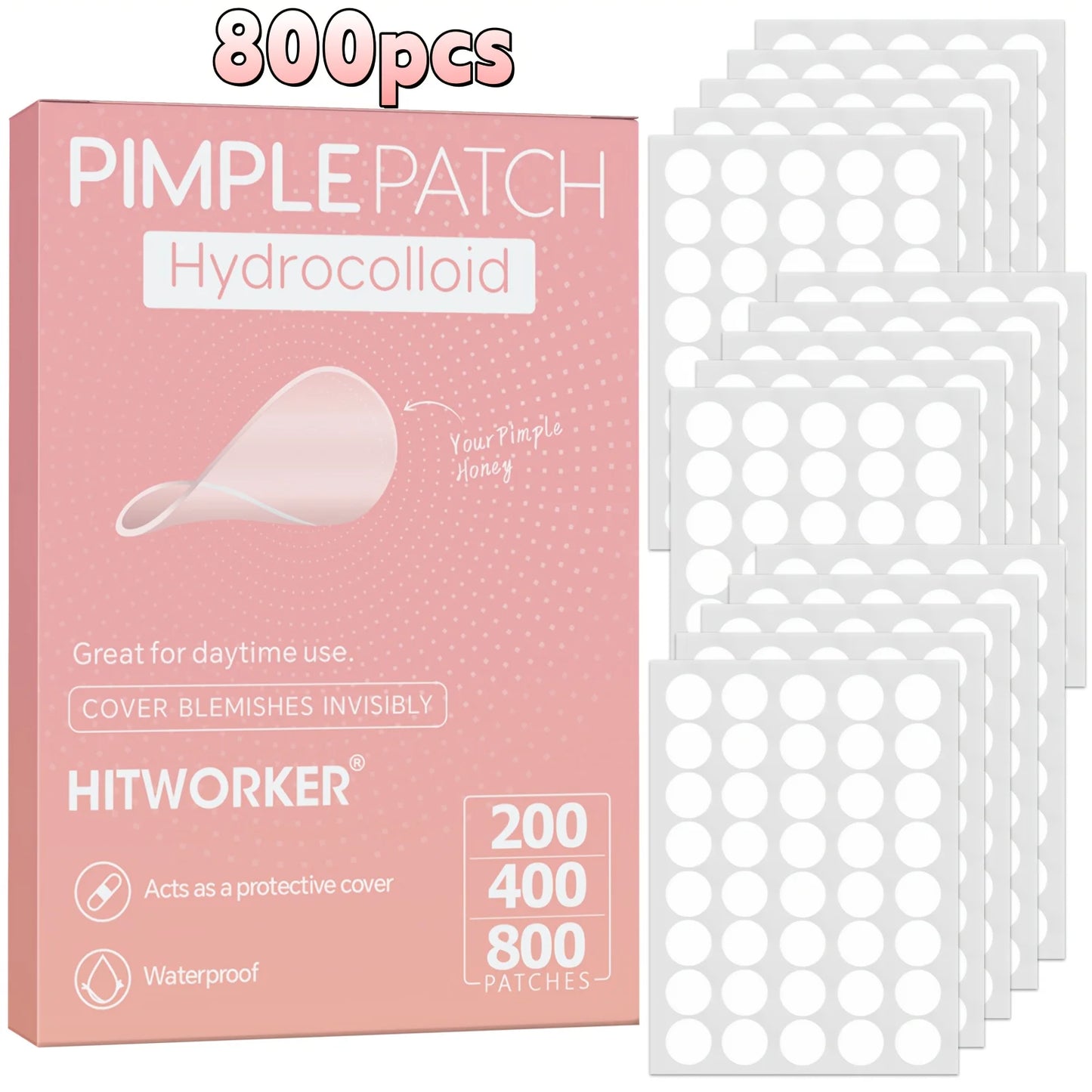 HITWORKER Hydrocolloid Acne Patches – 800PCS