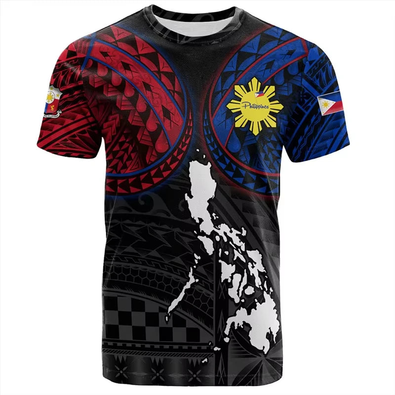 2026 New 3D Printed Philippines Independence Day Pattern T Shirt Breathable Quick Dry Family Style for Kids Adults  Training