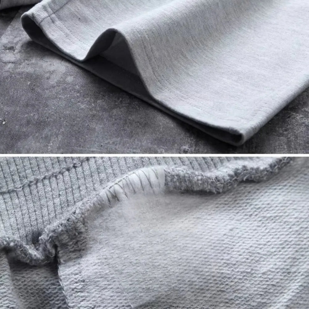 Spring and summer new solid color gray atmospheric men's pure cotton drawstring waist sports shorts