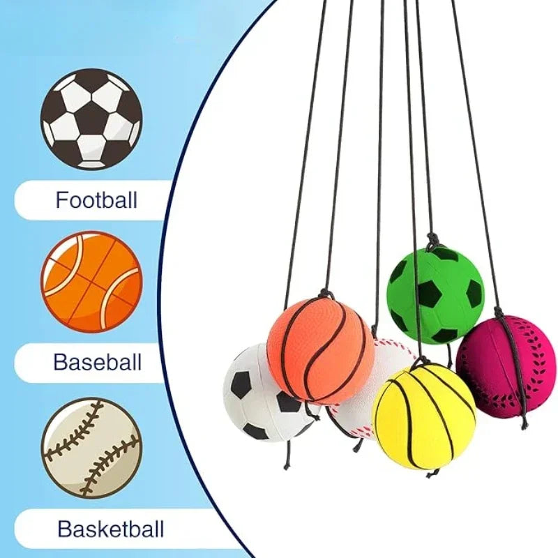 1-64PCS New Elastic Return Sponge Ball – Wrist Strap Exercise Toy