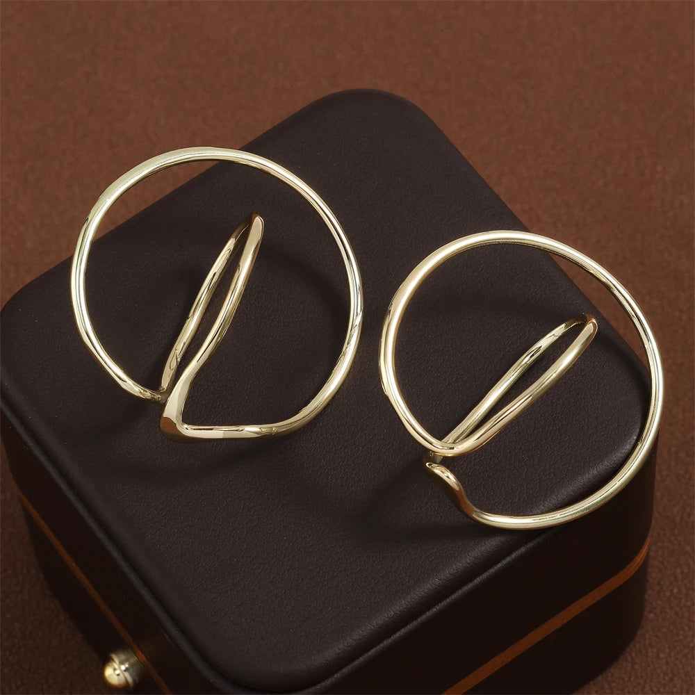 ZAKOL New Trend Simple Geometric Distortion Irregular Curve Clip Earrings for Women Girl No Pierced Earrings Jewelry Gift