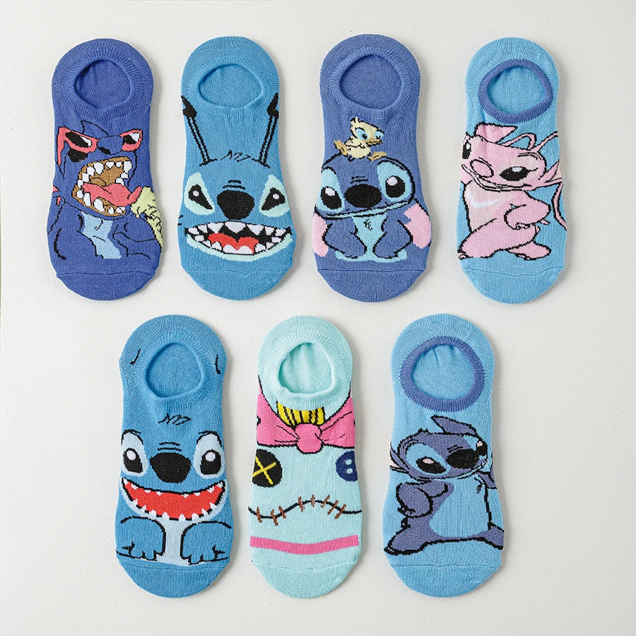 10Pairs Potdemiel Unisex Cartoon Anime Socks Men Women Hip Hop Street Style Funny Casual Short Boat Socks