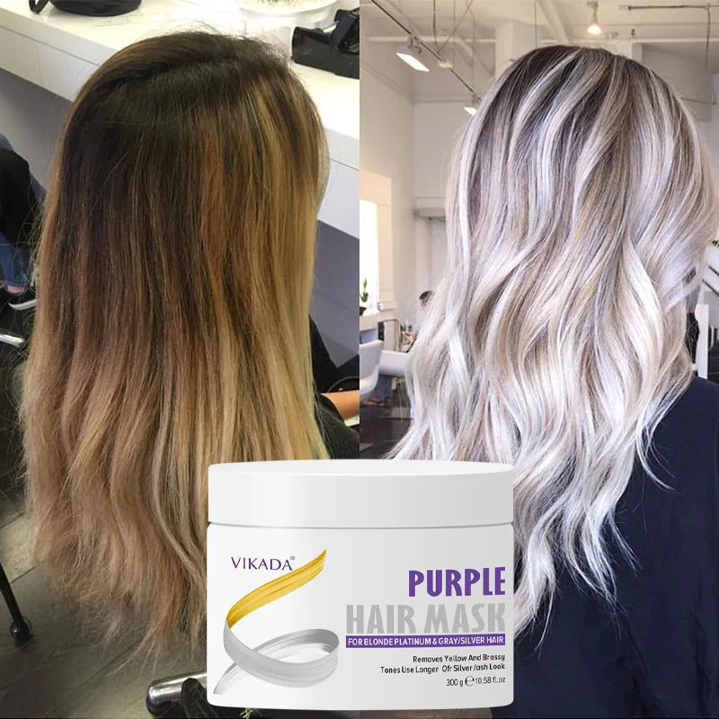 Gray Color Fixing Hair Mask Shampoo Cover Gray Hair Fade Yellow After Bleach Hair Shampoo Non-irritating Purple Shampoo Blonde