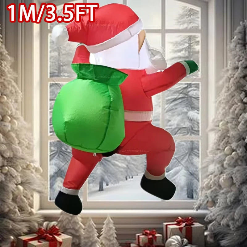 1pc Christmas Decoration Inflatable Toy Gift Snowman Penguin Built-in LED Lights Indoor Outdoor New Year Party DIY Garden Decor