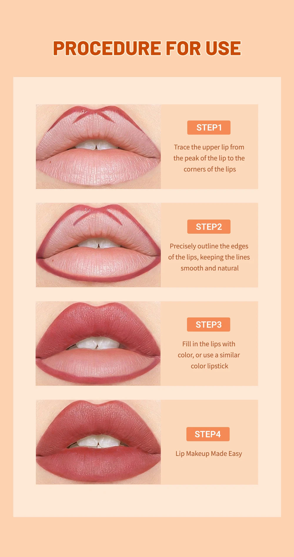 QIBEST Lip Liner Pencil Contour Matte Lipstick Pens Smudge Proof Silky Lipliner Not Easy Fade Outline Sculpt Lipliner Makeup Set