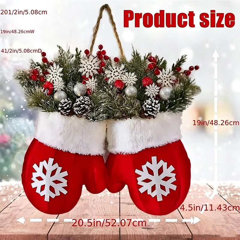 Christmas Glove Wreath,Christmas Wreath for Front Door Artificial Wreath, Christmas Wreath, Christmas Decoration, Christmas Tree