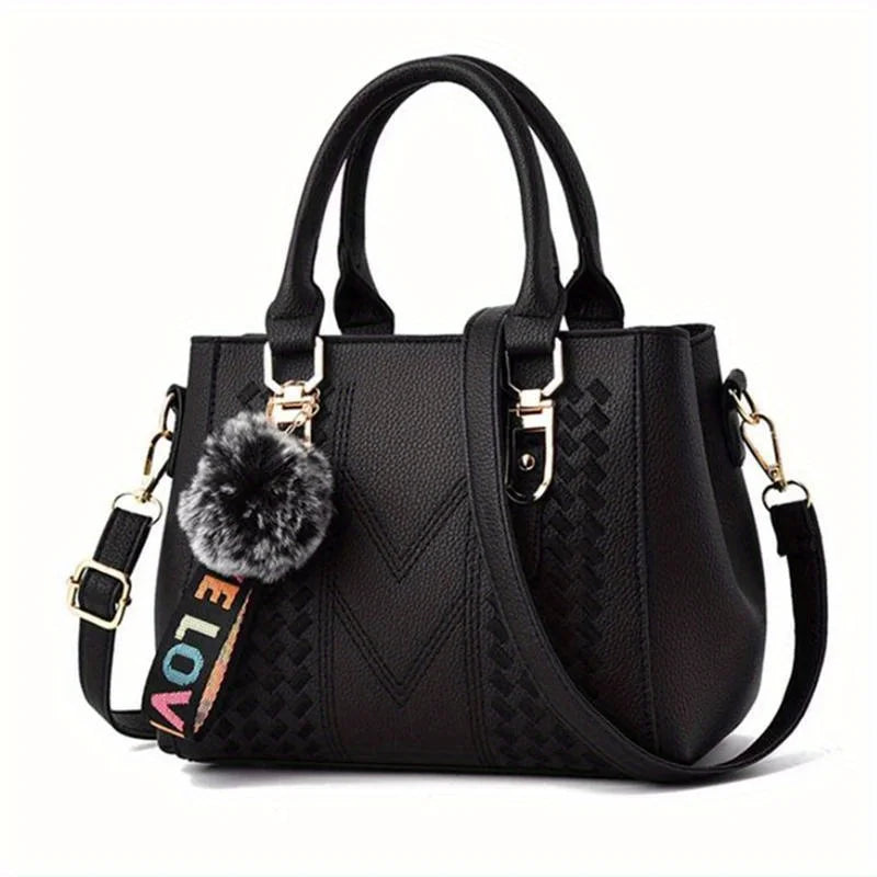 Embroidery Messenger Bags Women Handbags Bags For Women Sac A Main Ladies Hair Ball Hand Bag