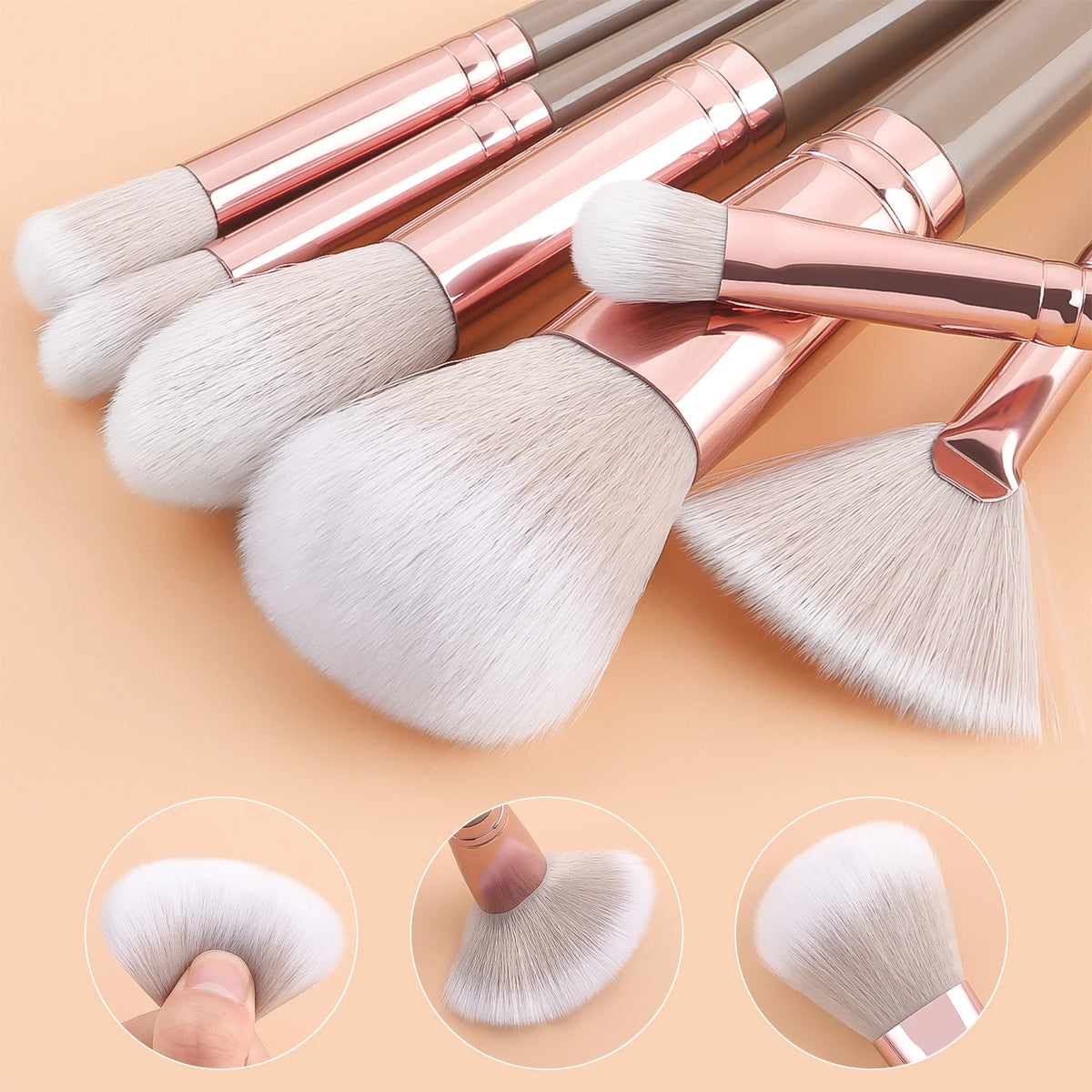 مجموعة أدوات مكياج 37 قطعة، 20 فرشاة + إسفنجات بودرة، مكبس رموش، أداة تنظيف للوجه بالكامل