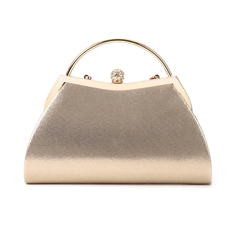 Ladies' Wedding Clutch Bag Cross-border Diamond-encrusted Dinner Bag Folded Metal Handbag Mini Bag