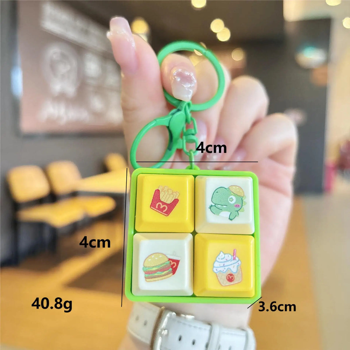 ZAKOL Cartoon Fidget Keychain DIY Keyboard Keys Button Squeeze Music Keychain Pass The Time Relief Stress Four-square Keychain