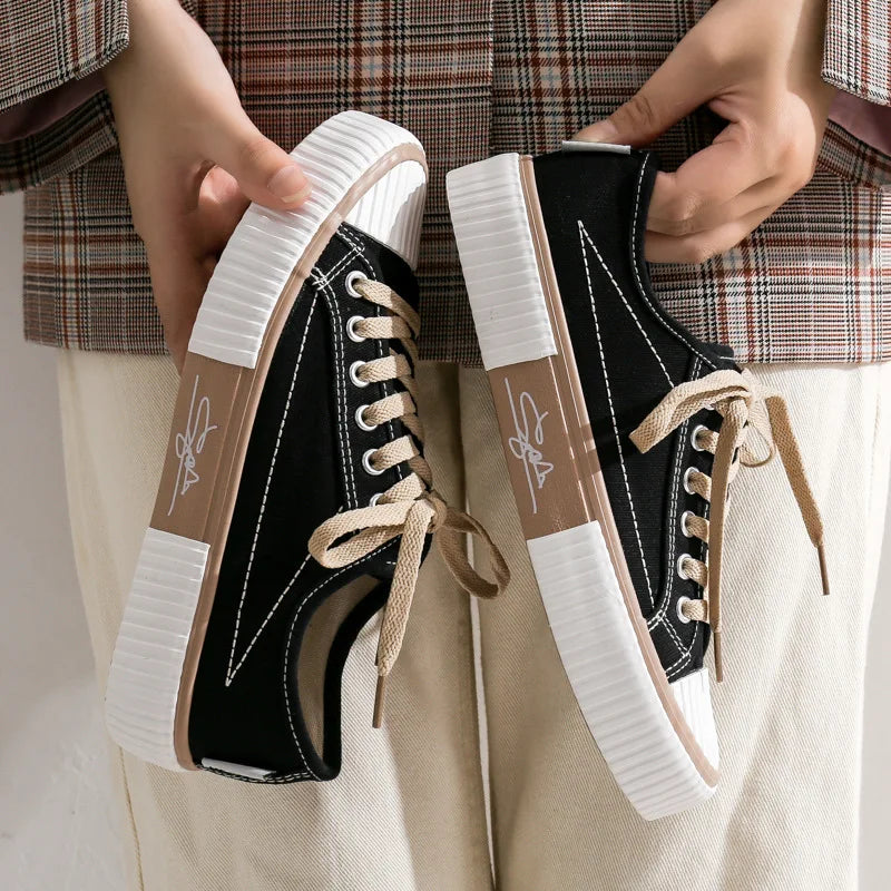 Women Canvas Shoes Fashion Sneakers Unisex New Casual Vulcanize Shoes Woman Fashion Loafers High Quality 3 Times Vulcanization